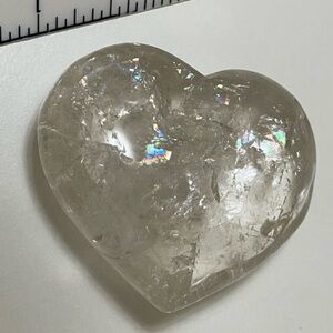 Clear Quartz hand carved Heart